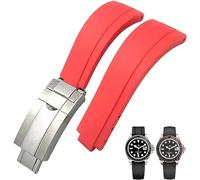 EKSIL Gummi-Armband mit kurzer Schnalle, 20 mm, 21 mm, passend für Rolex Daytona Submariner Role Oysterflex Yacht Master, kleines Handgelenk, Silikon, 20 mm