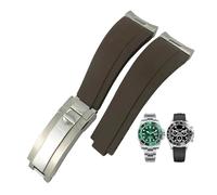 EKSIL Uhrenarmband aus genarbtem Gummi mit Stahlkopf, geeignet für Rolex Submariner SUB GMT ditongna Uhrenarmband, 20 mm, BlackBuckle-end