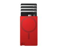 Ekster Cardholder Pro für Magsafe Kartenetui, kompatibel mit RFID-blockierendem Kartenhalter, zweiseitiger Magnet, erweiterbare Aluminium-Pop-Up-Brieftasche, modulares Tragedesign, hält 7 Karten, Rot