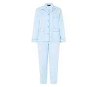 El Búho Nocturno Schlafanzug Herren Kurz Sommer Baumwolle Popeline Gewebt Gestreift Pyjama Herren - 100% Baumwolle, Blau 4550, XL