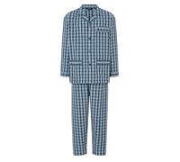 El Búho Nocturno Schlafanzug Herren Lang Baumwolle 100% Popeline - Pyjama Klassisch Durchgeknöpft Jacke Langarm Kariert Gestreift Geschenk für Männer Nachtwäsche - 100% Baumwolle, Pyjama 1550, M