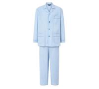 El Búho Nocturno Schlafanzug Herren Lang Baumwolle 100% Popeline - Pyjama Klassisch Durchgeknöpft Jacke Langarm Kariert Gestreift Geschenk für Männer Nachtwäsche - 100% Baumwolle, Pyjama 1552, M