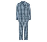 El Búho Nocturno Schlafanzug Herren Lang Baumwolle 100% Popeline - Pyjama Klassisch Durchgeknöpft Jacke Langarm Kariert Gestreift Geschenk für Männer Nachtwäsche - 100% Baumwolle, Pyjama 1550, 5XL