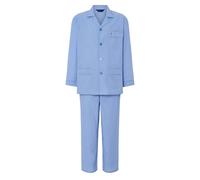 El Búho Nocturno Schlafanzug Herren Lang Baumwolle 100% Popeline - Pyjama Klassisch Durchgeknöpft Jacke Langarm Kariert Gestreift Geschenk für Männer Nachtwäsche - 100% Baumwolle, Pyjama 1551, 5XL