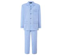 El Búho Nocturno Schlafanzug Herren Lang Baumwolle 100% Popeline - Pyjama Klassisch Durchgeknöpft Jacke Langarm Kariert Gestreift Geschenk für Männer Nachtwäsche - 100% Baumwolle, Pyjama 1548, L
