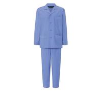 El Búho Nocturno Schlafanzug Herren Lang Popeline Mischung - Zweiteiliger Weihnachts Pyjama Set Men Zuhause Krankenhaus - Geschenk für Männer Große Größen S-5XL - 60% BW, 40% Pol, Blau 1515, XXL