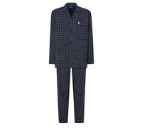 El Búho Nocturno Schlafanzug Herren Lang Popeline Mischung - Zweiteiliger Weihnachts Pyjama Set Men Zuhause Krankenhaus - Geschenk für Männer Große Größen S-5XL - 65% Pol, 35% BW, Blau 1400, XXL