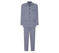 El Búho Nocturno Schlafanzug Herren Lang Popeline Mischung - Zweiteiliger Weihnachts Pyjama Set Men Zuhause Krankenhaus - Geschenk für Männer Große Größen S-5XL - 60% BW, 40% Pol, Blau 1543, 3XL