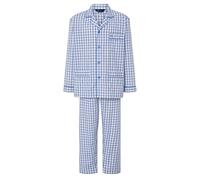 El Búho Nocturno Schlafanzug Herren Lang Popeline Mischung - Zweiteiliger Weihnachts Pyjama Set Men Zuhause Krankenhaus - Geschenk für Männer Große Größen S-5XL - 60% BW, 40% Pol, Blau 1403, L