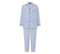 El Búho Nocturno Schlafanzug Herren Lang Popeline Mischung - Zweiteiliger Weihnachts Pyjama Set Men Zuhause Krankenhaus - Geschenk für Männer Große Größen S-5XL - 60% BW, 40% Pol, Blau 1912, XXL