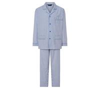 El Búho Nocturno Schlafanzug Herren Lang Popeline Mischung - Zweiteiliger Weihnachts Pyjama Set Men Zuhause Krankenhaus - Geschenk für Männer Große Größen S-5XL - 60% BW, 40% Pol, Blau 1404, XXL