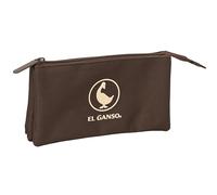 safta EL GANSO Basics Chocolate - Dreifach-Federmäppchen für Kinder, ideal für Kinder im Schulalter, bequem und vielseitig, Qualität und Widerstandsfähigkeit, 22 x 3 x 12 cm