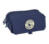 safta EL GANSO Jeans Federmäppchen mit 3 Fächern, für Kinder, ideal für Kinder im Schulalter, bequem und vielseitig, Qualität und Widerstandsfähigkeit, 21,5 x 8 x 10 cm