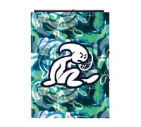 El Kook Folio-Ordner mit 3 Klappen, ideal für Kinder verschiedener Altersgruppen, bequem und vielseitig, Qualität und Widerstandsfähigkeit, 26 x 36,5 cm, marineblau, M, Lässig