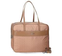 El Potro Luna Laptoptasche, Doppelfach, anpassbar, tragbar, 15,6 Zoll, Beige, 40 x 32 x 8 cm, Polyester mit Details aus Kunstleder von Joumma Bags
