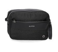 El Potro Luna Umhängetasche mit Zwei Fächern, Schwarz, 25 x 18 x 7 cm, Polyester mit Details aus Kunstleder von Joumma Bags, Schwarz, Talla única, Umhängetasche mit Zwei Fächern