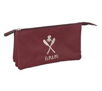 EL PULPO Bordeaux Federmäppchen für Kinder, ideal für Kinder im Schulalter, bequem und vielseitig, Qualität und Widerstandsfähigkeit, 22 x 3 x 12 cm