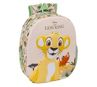 EL REY LEON Schulrucksack mit 3D-Design, ideal für Kinder verschiedener Altersgruppen, bequem und vielseitig, Qualität und Widerstandsfähigkeit, 27 x 10 x 33 cm