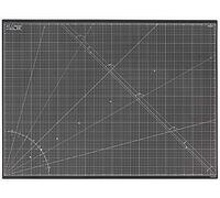 Elan Selbstheilende Schneidematte A0 Schwarz, Bastelunterlage Schnittfest | 3mm 5-lagige Schneidematte 90x120 Selbstheilend, mit Recyceltem PVC, Schnittfest, Beidseitig mit CM-Raster: Schwarz & Taupe