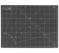 Elan Selbstheilende Schneidematte A2 Schwarz, Bastelunterlage Schnittfest | 3mm 5-lagige Schneidematte 45x60 Selbstheilend, mit Recyceltem PVC, Schnittfest, Beidseitig mit CM-Raster: Schwarz & Taupe
