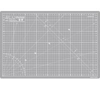 Elan Selbstheilende Schneidematte A3 Grau, Bastelunterlage Schnittfest | 3mm 5-lagige Schneidematte 30x44 Selbstheilend, mit Recyceltem PVC, Schnittfest, Beidseitig mit CM-Raster: Dunkel & Hellgrau