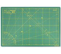 Elan Selbstheilende Schneidematte A3 Grün, Bastelunterlage Schnittfest | 3mm 5-lagige Schneidematte 30x44 Selbstheilend, mit Recyceltem PVC, Schnittfest, Beidseitig Grün, CM-Raster in Gelb & Weiß