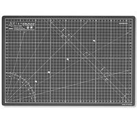Elan Selbstheilende Schneidematte A3 Schwarz, Bastelunterlage Schnittfest | 3mm 5-lagige Schneidematte 30x44 Selbstheilend, mit Recyceltem PVC, Schnittfest, Beidseitig mit CM-Raster: Schwarz & Taupe