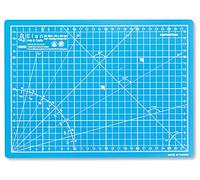 Elan Selbstheilende Schneidematte A4 Blau, Bastelunterlage Schnittfest | 3mm 5-lagige Schneidematte 22x30 Selbstheilend, mit Recyceltem PVC, Schnittfest, Beidseitig mit cm-Raster: Dunkel- & Hellblau