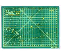 Elan Selbstheilende Schneidematte A4 Grün, Bastelunterlage Schnittfest | 3mm 5-lagige Schneidematte 22x30 Selbstheilend, mit Recyceltem PVC, Schnittfest, Beidseitig Grün, CM-Raster in Gelb & Weiß