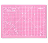 Elan Selbstheilende Schneidematte A4 Rosa, Bastelunterlage Schnittfest | 3mm 5-lagige Schneidematte 22x30 Selbstheilend, mit Recyceltem PVC, Schnittfest, Beidseitig mit CM-Raster: Rosa & Lila