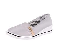 Elara Damen Ballerina Pumps mit Keilabsatz Chunkyrayan 483 Lt.Grey-37