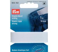 PRYM Elastic-Band, kräftig, 18mm, weiß, 1m, 66 % PES 34 ED, Bänder & Borten, Elastische Bänder