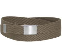 Elastik Gürtel für Damen und Herren 30 mm mit Klappschnalle beige, One Size