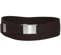 Elastik Gürtel für Damen und Herren 30 mm mit Klappschnalle, Bundweite:One Size, Farben:dunkelbraun