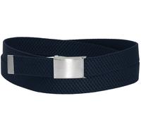 Elastik Gürtel für Damen und Herren 30 mm mit Klappschnalle marine, One Size