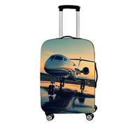 Elastisch Kofferhülle, DOTBUY 3D Flugzeug Reise Kofferschutzhülle Gepäck Cover Reisekoffer Hülle Schutz Bezug Schutzhülle Waschbare Reisetasche Kofferbezug (F,L (26-28 Zoll))