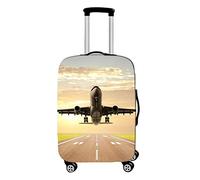 Elastisch Kofferhülle, DOTBUY 3D Flugzeug Reise Kofferschutzhülle Gepäck Cover Reisekoffer Hülle Schutz Bezug Schutzhülle Waschbare Reisetasche Kofferbezug (B,L (26-28 Zoll))