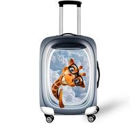 Elastisch Kofferhülle, DOTBUY 3D Reise Kofferschutzhülle Gepäck Cover Reisekoffer Hülle Schutz Bezug Schutzhülle Waschbare Reisetasche Kofferbezug (Brille Giraffe,M (22-24 Zoll))