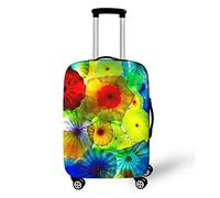Elastisch Kofferhülle, DOTBUY 3D Reise Kofferschutzhülle Gepäck Cover Reisekoffer Hülle Schutz Bezug Schutzhülle Waschbare Reisetasche Kofferbezug (Transparent,L (26-28 Zoll))