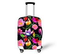 Elastisch Kofferhülle, DOTBUY 3D Reise Kofferschutzhülle Gepäck Cover Reisekoffer Hülle Schutz Bezug Schutzhülle Waschbare Reisetasche Kofferbezug (Blumen,L (26-28 Zoll))