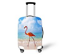 Elastisch Kofferhülle, DOTBUY 3D Reise Kofferschutzhülle Gepäck Cover Reisekoffer Hülle Schutz Bezug Schutzhülle Waschbare Reisetasche Kofferbezug (Blauer Flamingo,L (26-28 Zoll))