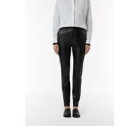 Elastische Leggings aus Lederimitat schwarz 42