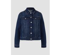 Jeansblazer S.OLIVER, Damen, Gr. 42, blau, Denim/Jeans, Obermaterial: 86% Baumwolle, 13% Polyester, 1% Elasthan, unifarben, casual, slim fit taillenbedeckt, Langarm, Blazer, mit Taschen (92687855-42)