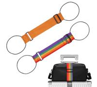 Elastischer Befestigungsgurt für Gepäck,Koffer Gurt Zubehör,Verstellbare Tragbar Koffergurt,2 Stück Farbenfrohes Reise Koffer Zubehör für Handgepäck Taschen,Handtaschen und Rucksäcke.(Farbig/Orange)
