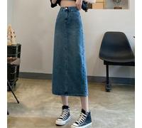 Elastischer für Bund Jeansrock Damen Verstellbar Solid Elastischer | Hohe Taille, A-Linie Schnitt, schlankmachende Silhouette, ideal für Sommer und Frühling