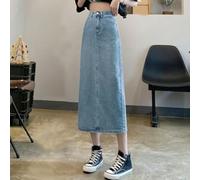Elastischer für Bund Jeansrock Damen Verstellbar Solid Elastischer | Hohe Taille, A-Linie Schnitt, schlankmachende Silhouette, ideal für Sommer und Frühling