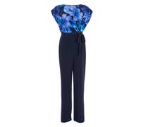 SWING - Elastischer Jersey Jumpsuit mit bedrucktem Oberteil navy / multi - Gr. - 48