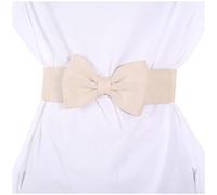 Elastischer Taillengürtel für Damen, koreanischer Stil, weicher Samt-Stretch mit Schnalle aus Legierung, für Kleider und lässige Outfits, verstellbar 65-90 cm (Beige)