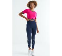 Elastisches Crop-T-Shirt mit Rundhalsausschnitt L