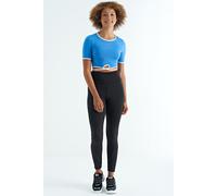 Elastisches Crop-T-Shirt mit Rundhalsausschnitt M